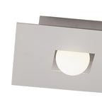 M0127 Cocoon Rectangular Flush Ceiling 2 Light G9 Silver/Frosted White Glass