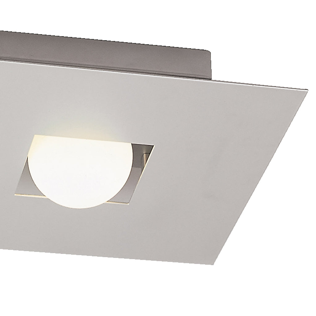 M0127 Cocoon Rectangular Flush Ceiling 2 Light G9 Silver/Frosted White Glass