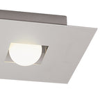 M0127 Cocoon Rectangular Flush Ceiling 2 Light G9 Silver/Frosted White Glass