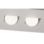 M0127 Cocoon Rectangular Flush Ceiling 2 Light G9 Silver/Frosted White Glass