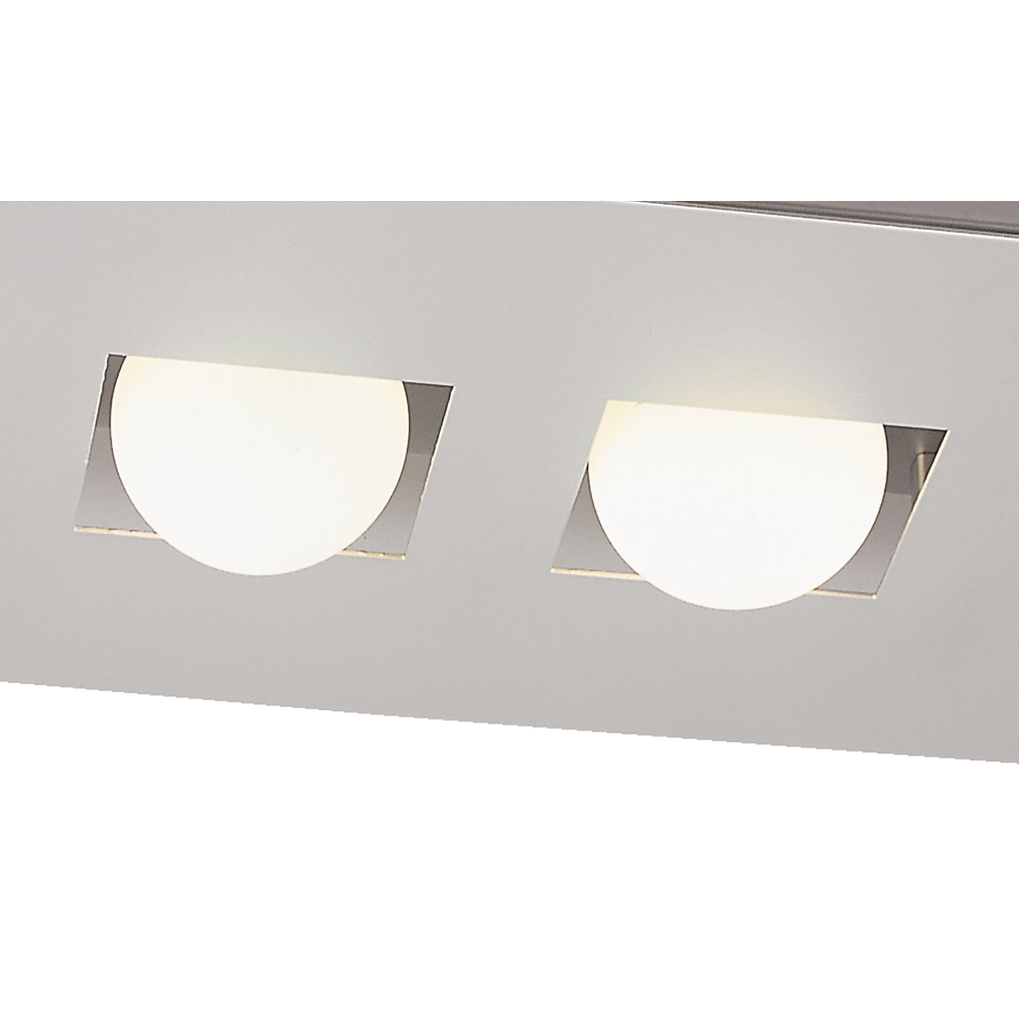 M0127 Cocoon Rectangular Flush Ceiling 2 Light G9 Silver/Frosted White Glass