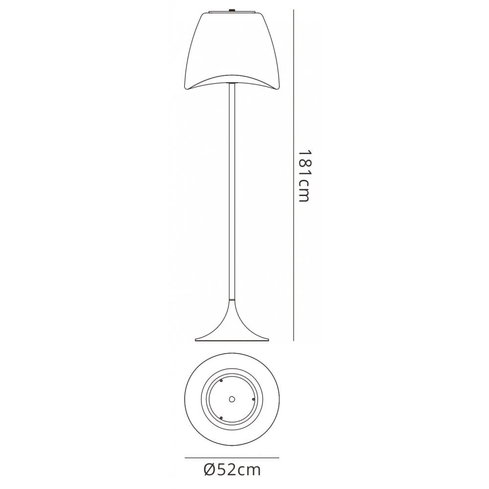 M1502 Cool Floor Lamp 2 Light E27 Foot Switch Indoor Matt White/Opal White