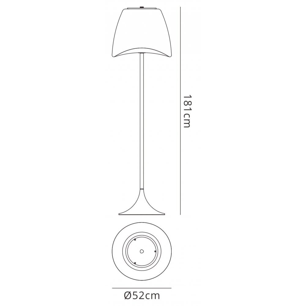 M1503 Cool Floor Lamp 2 Light CFL Outdoor Matt White/Opal White