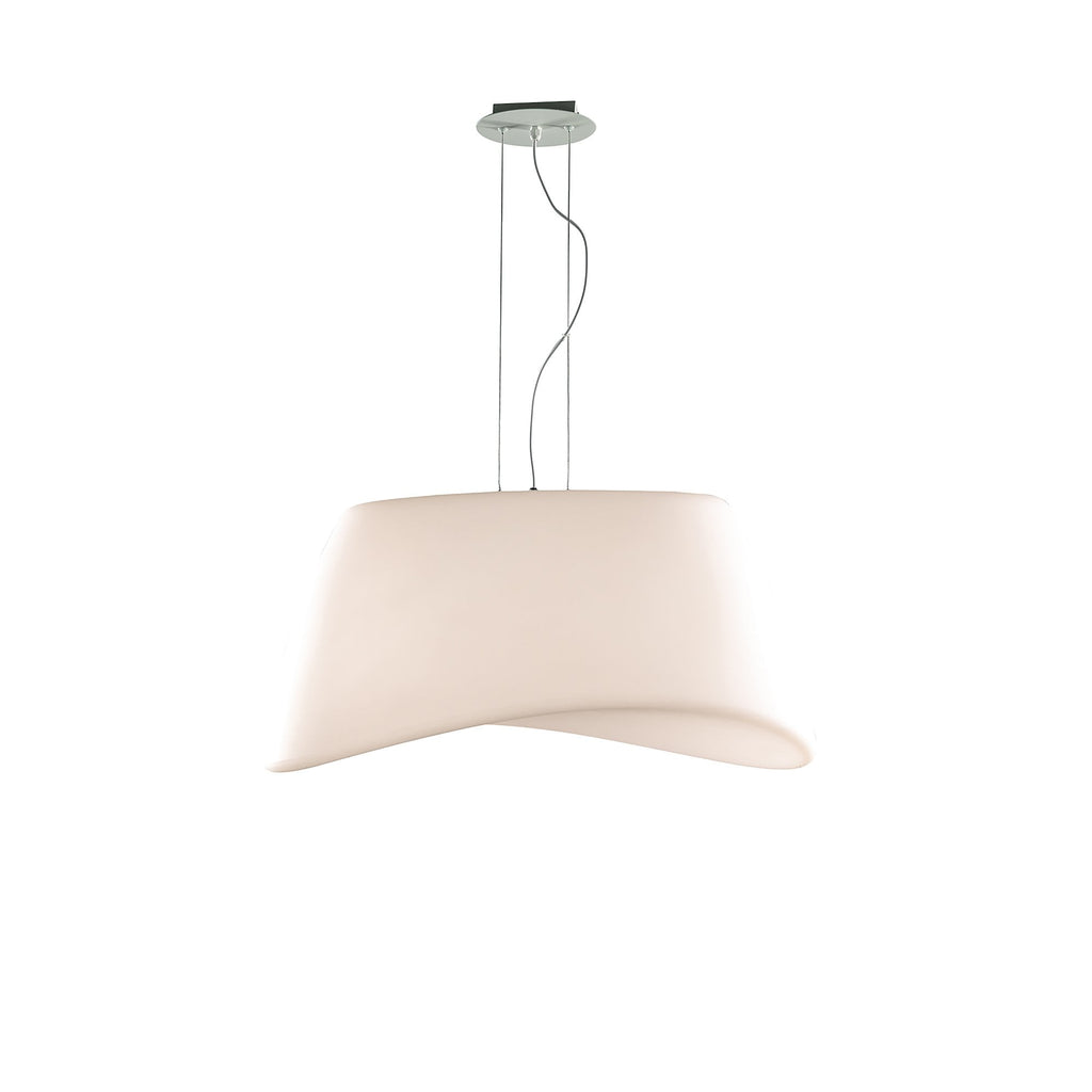M1504 Cool Pendant 2 Light E27 Oval Outdoor Matt White/Opal White