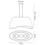 M1504 Cool Pendant 2 Light E27 Oval Outdoor Matt White/Opal White