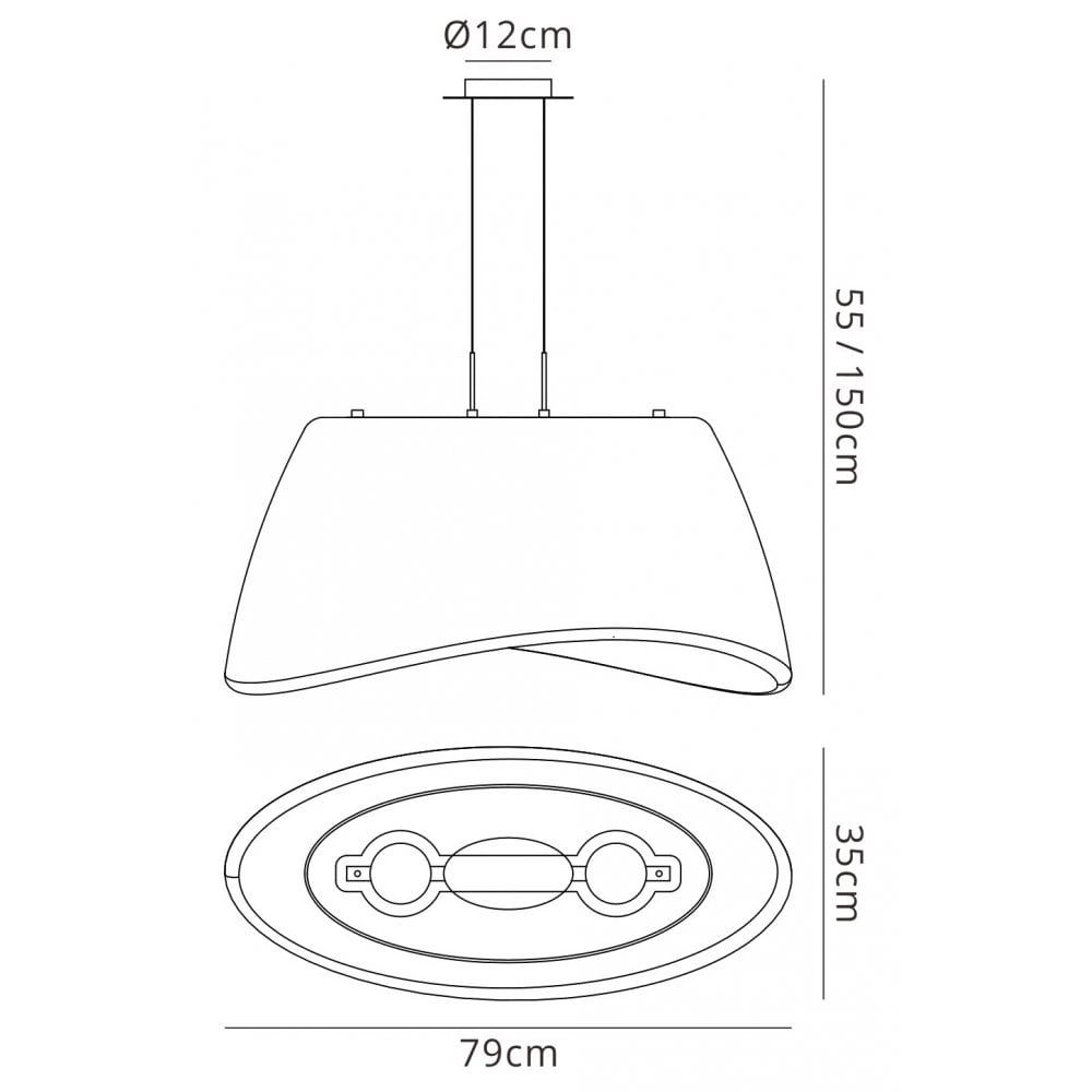 M1504 Cool Pendant 2 Light E27 Oval Outdoor Matt White/Opal White