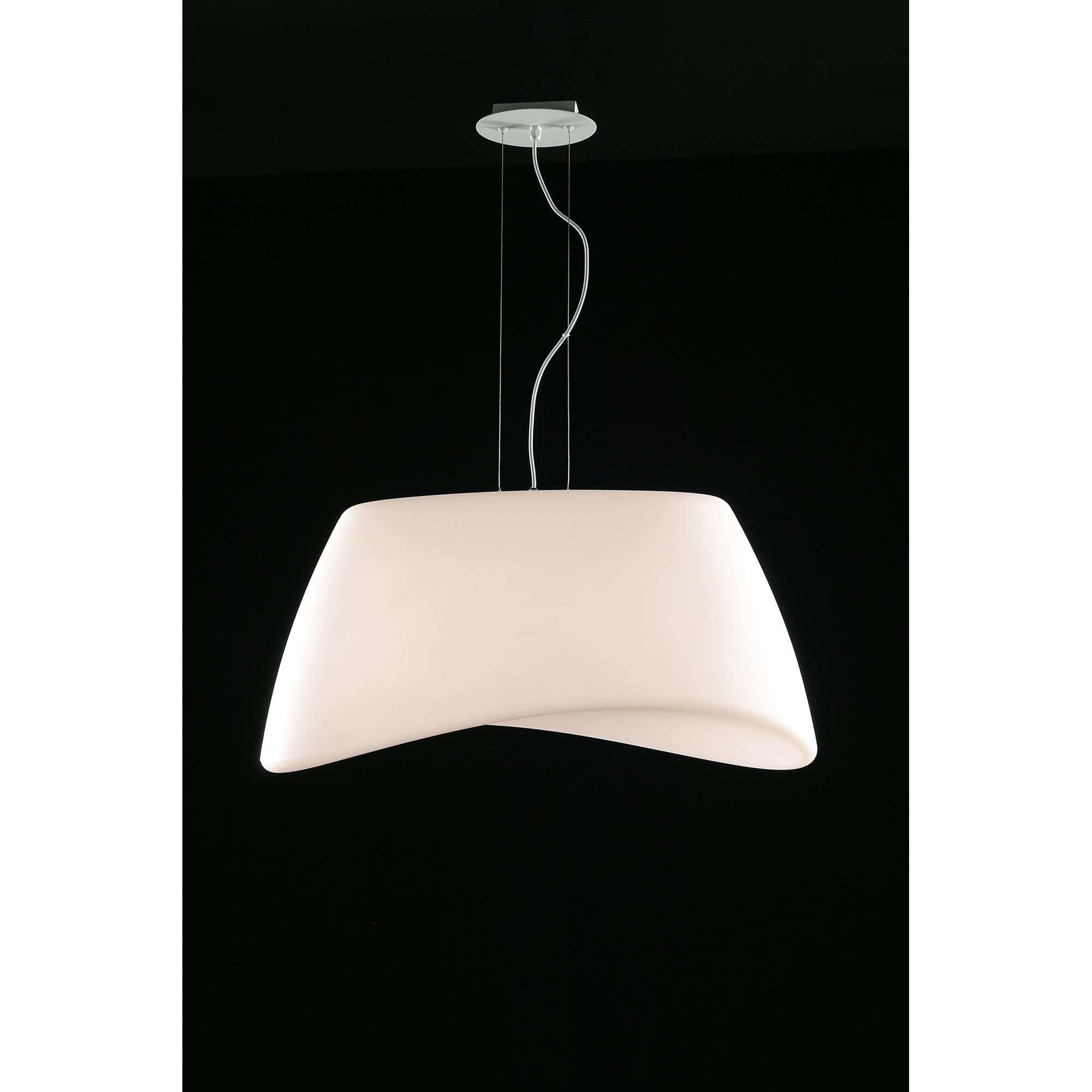 M1504 Cool Pendant 2 Light E27 Oval Outdoor Matt White/Opal White