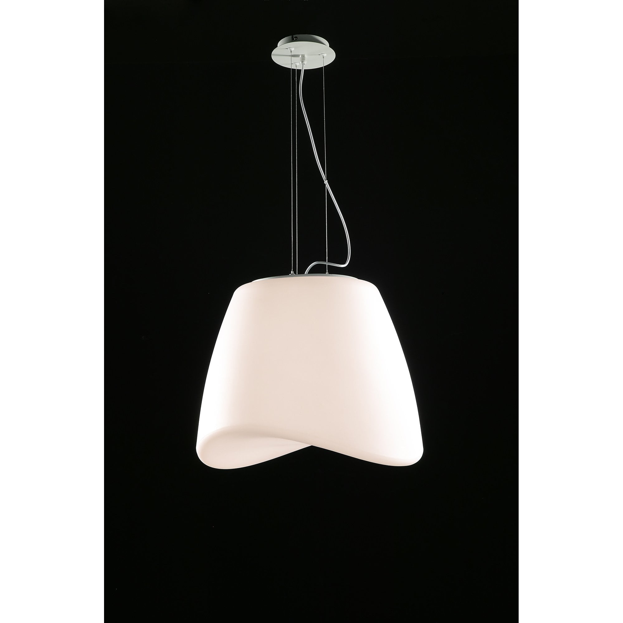 M1505 Cool Pendant 3 Light E27 Round Outdoor Matt White / Opal White
