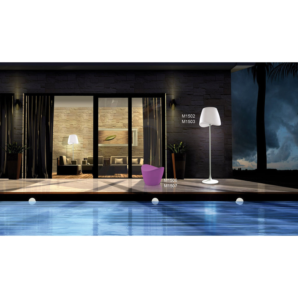 M1505 Cool Pendant 3 Light E27 Round Outdoor Matt White / Opal White