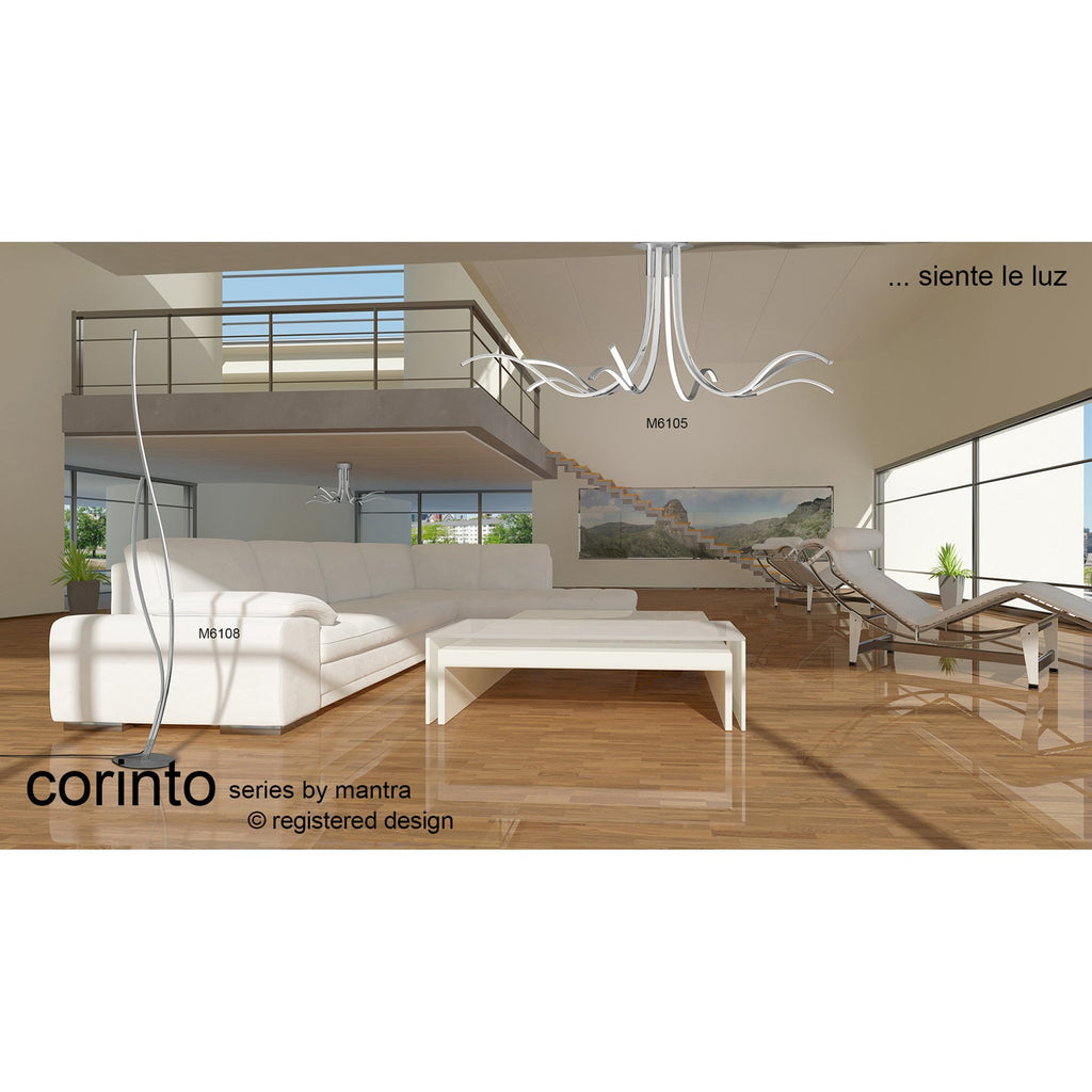 M6105 Corinto Ceiling 90cm 60W LED Silver Chrome