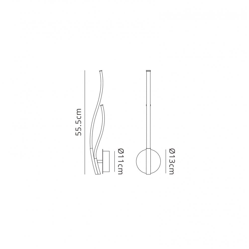 M6107 Corinto Wall Light 12W LED Silver Chrome