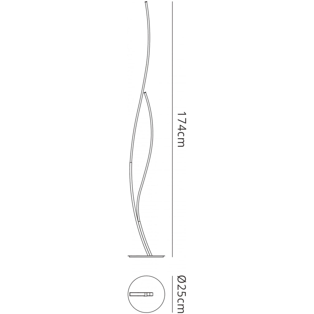 M6108 Corinto Floor Lamp 174cm 30W LED Silver Chrome