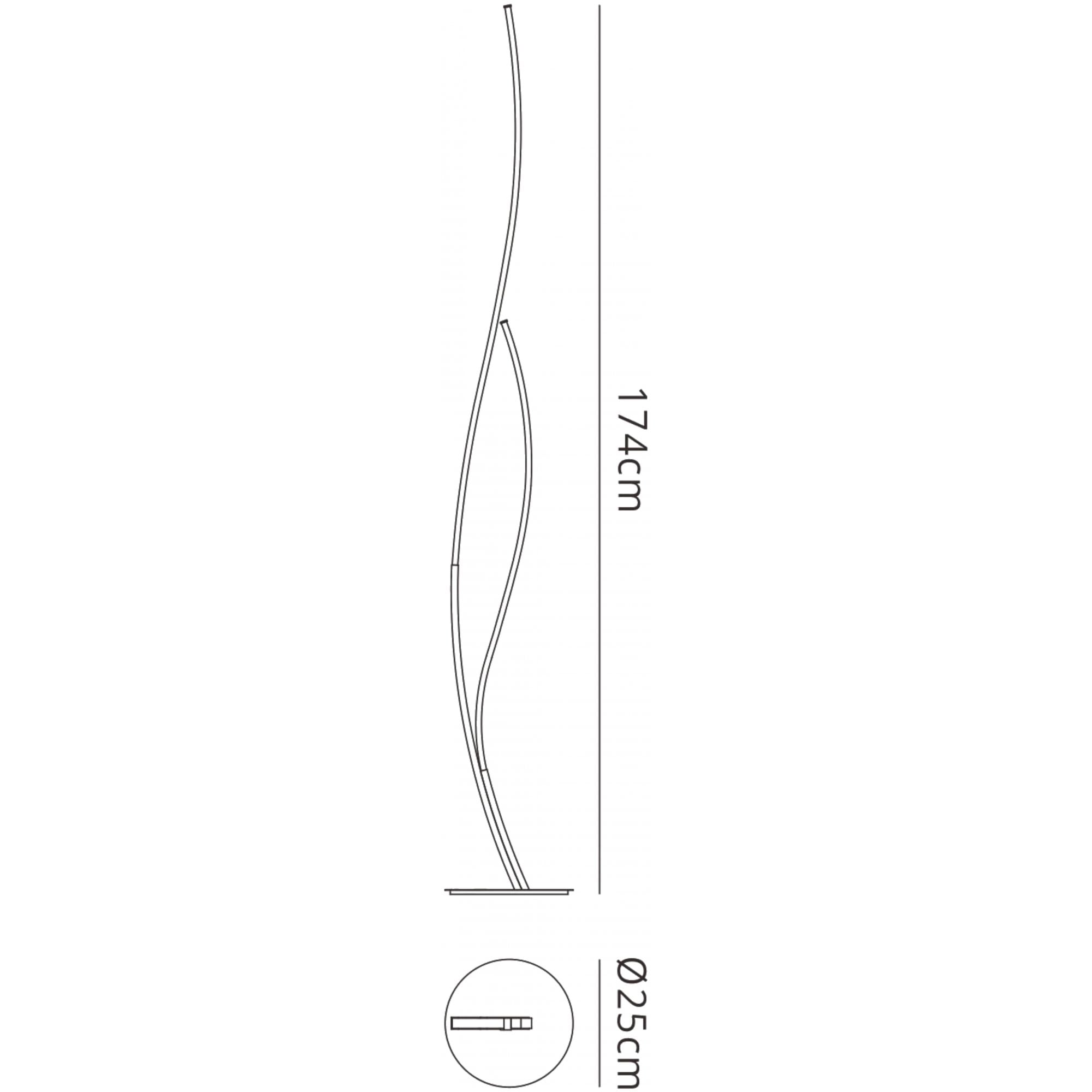 M6108 Corinto Floor Lamp 174cm 30W LED Silver Chrome