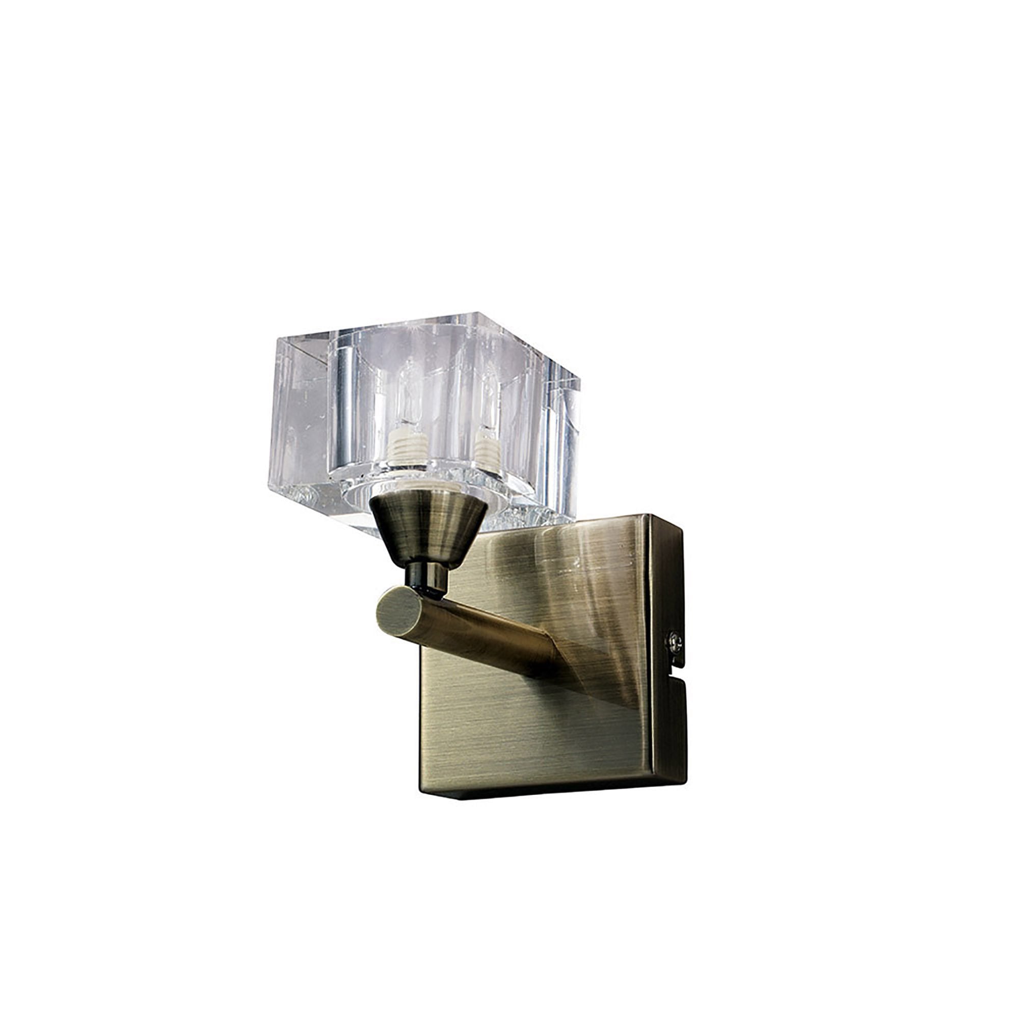 M2363AB/S Cuadrax Wall Switched 1 Light G9 Antique Brass
