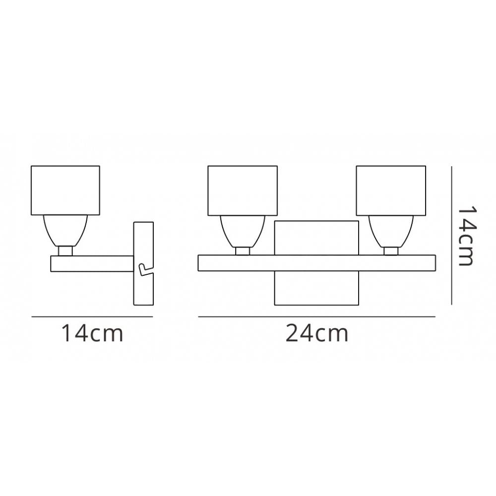 M2364/S Cuadrax Wall Lamp Switched 2 Light G9 Polished Chrome