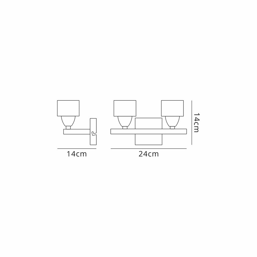 M2364 Cuadrax Wall Lamp 2 Light G9 Polished Chrome