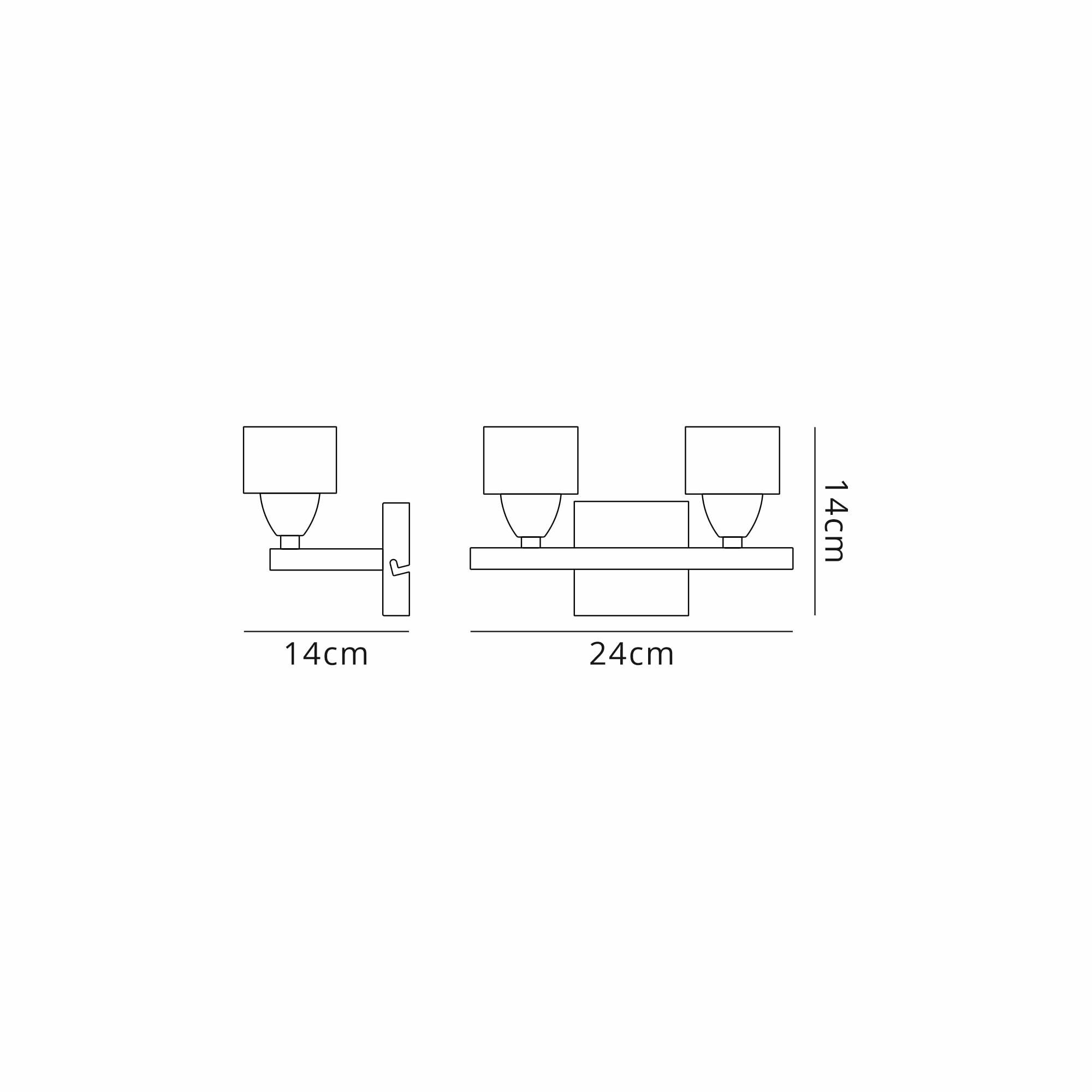 M2364 Cuadrax Wall Lamp 2 Light G9 Polished Chrome
