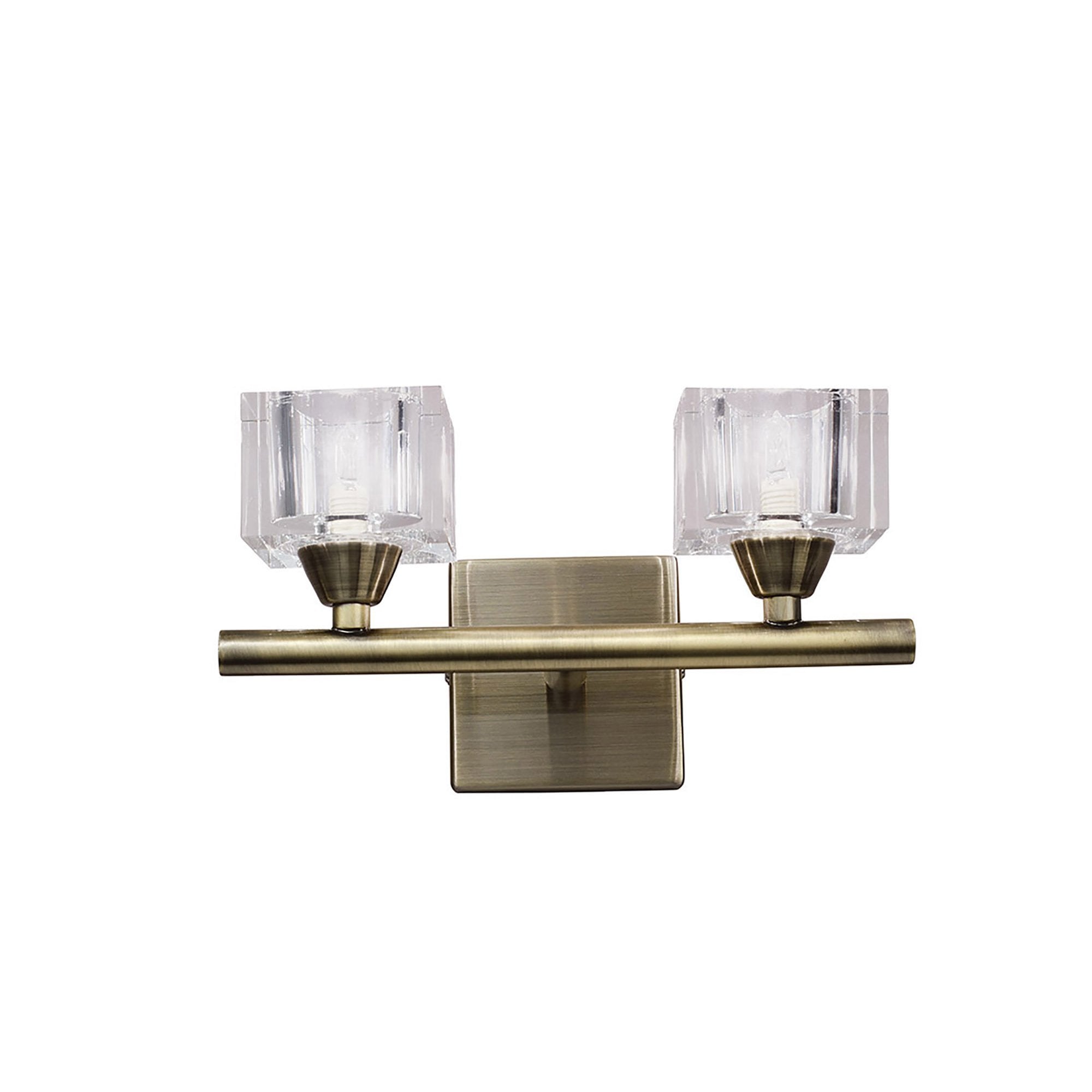 M2364AB/S Cuadrax Wall Switched 2 Light G9 Antique Brass