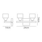 M2364AB/S Cuadrax Wall Switched 2 Light G9 Antique Brass
