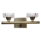 M2364AB/S Cuadrax Wall Switched 2 Light G9 Antique Brass