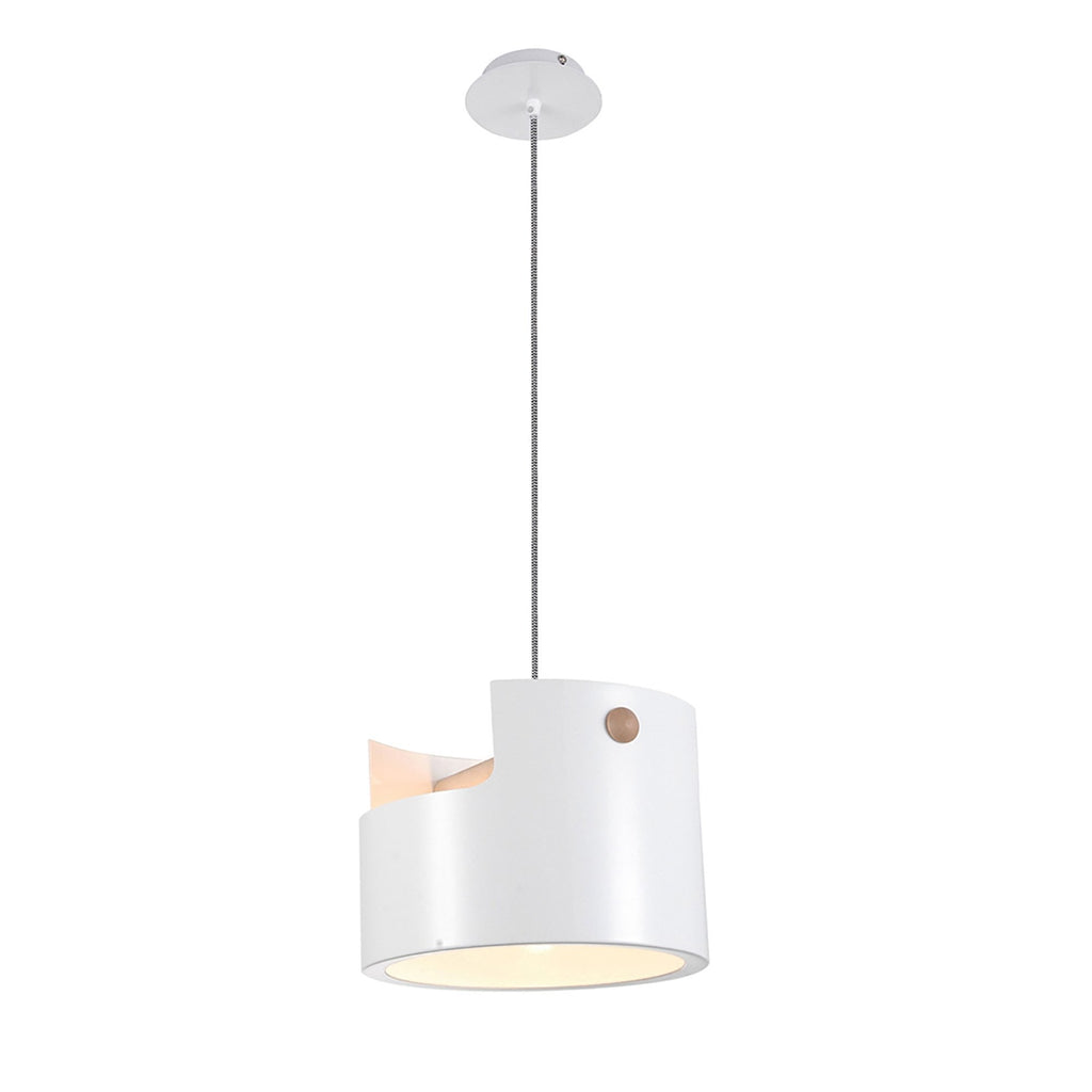M5590 Cube Pendant Large 1x40W White Metal / Wood