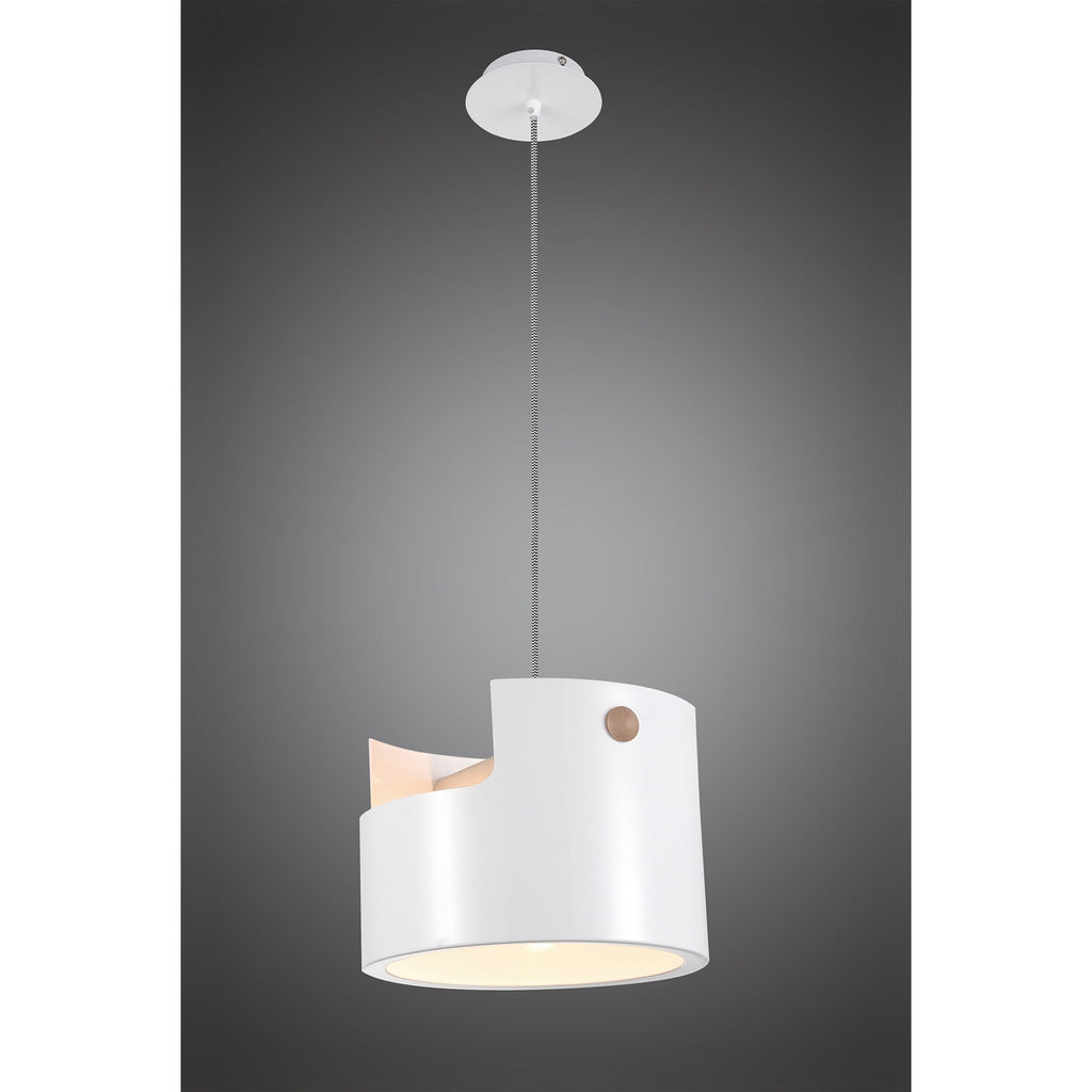 M5590 Cube Pendant Large 1x40W White Metal / Wood