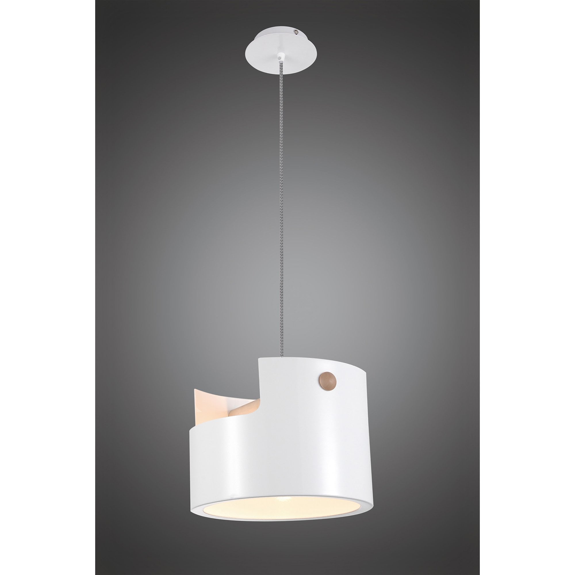 M5590 Cube Pendant Large 1x40W White Metal / Wood