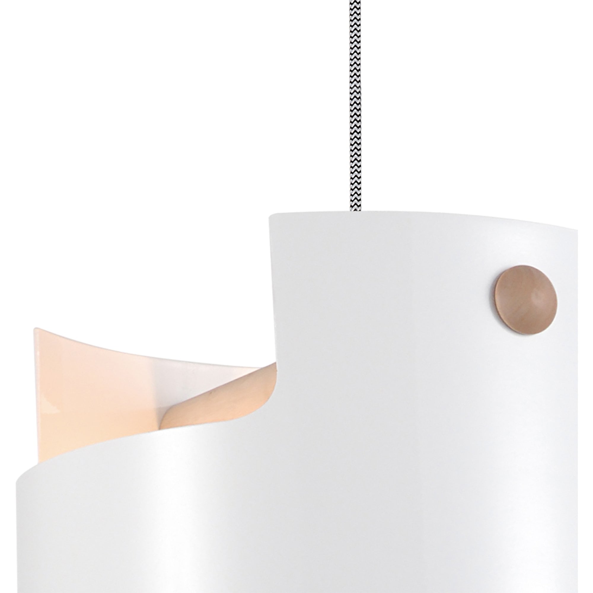 M5590 Cube Pendant Large 1x40W White Metal / Wood