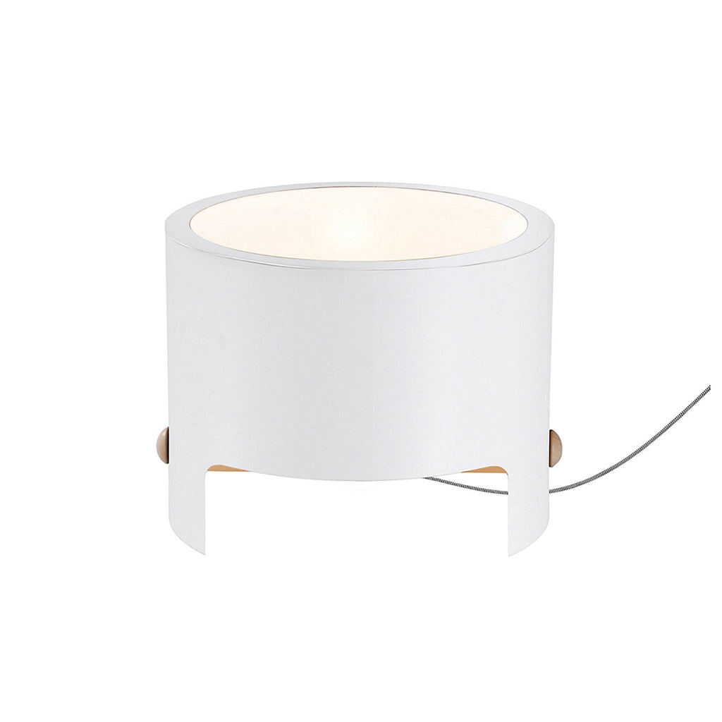 M5592 Cube Table Lamp Wide 1x40W White Metal / Wood