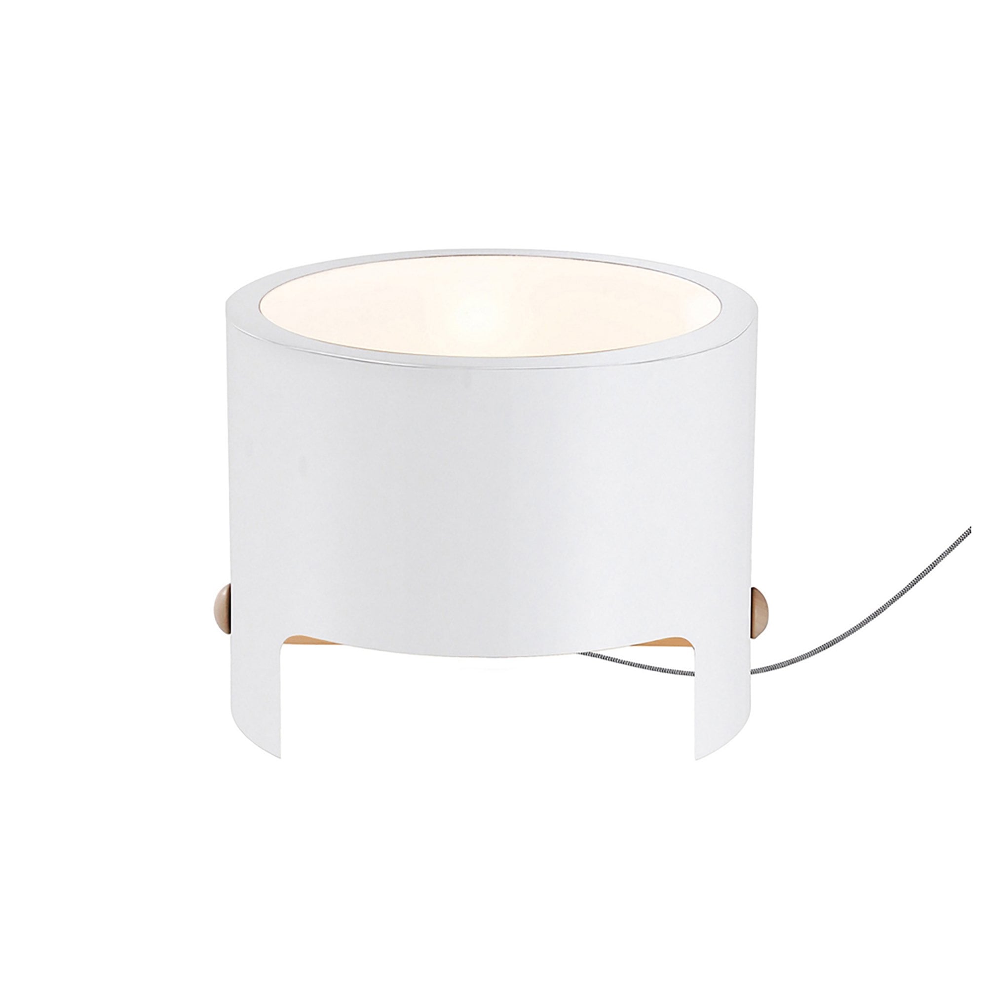 M5592 Cube Table Lamp Wide 1x40W White Metal / Wood
