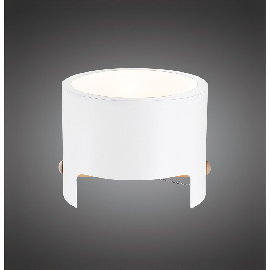 M5592 Cube Table Lamp Wide 1x40W White Metal / Wood