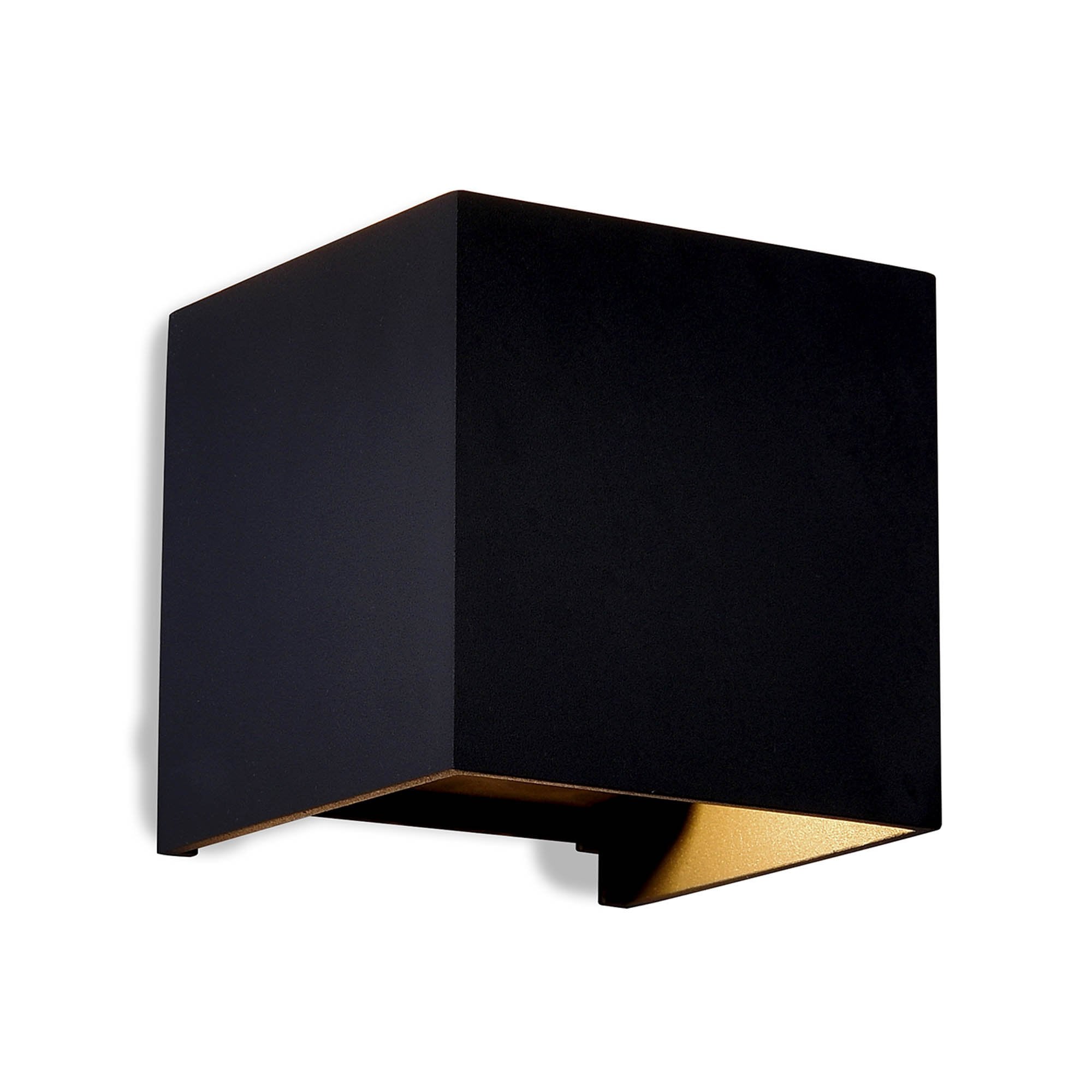 M7649 Davos Outdoor Square Wall Lamp 2 x 6W LED Sand Black