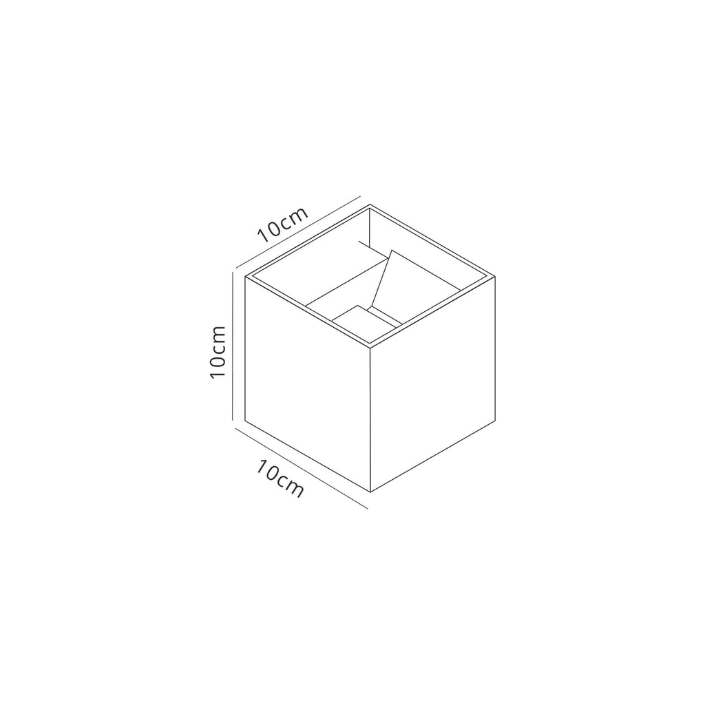 M7649 Davos Outdoor Square Wall Lamp 2 x 6W LED Sand Black