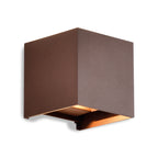 M7650 Davos Outdoor Square Wall Lamp 2 x 6W LED Rust Brown