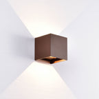 M7650 Davos Outdoor Square Wall Lamp 2 x 6W LED Rust Brown