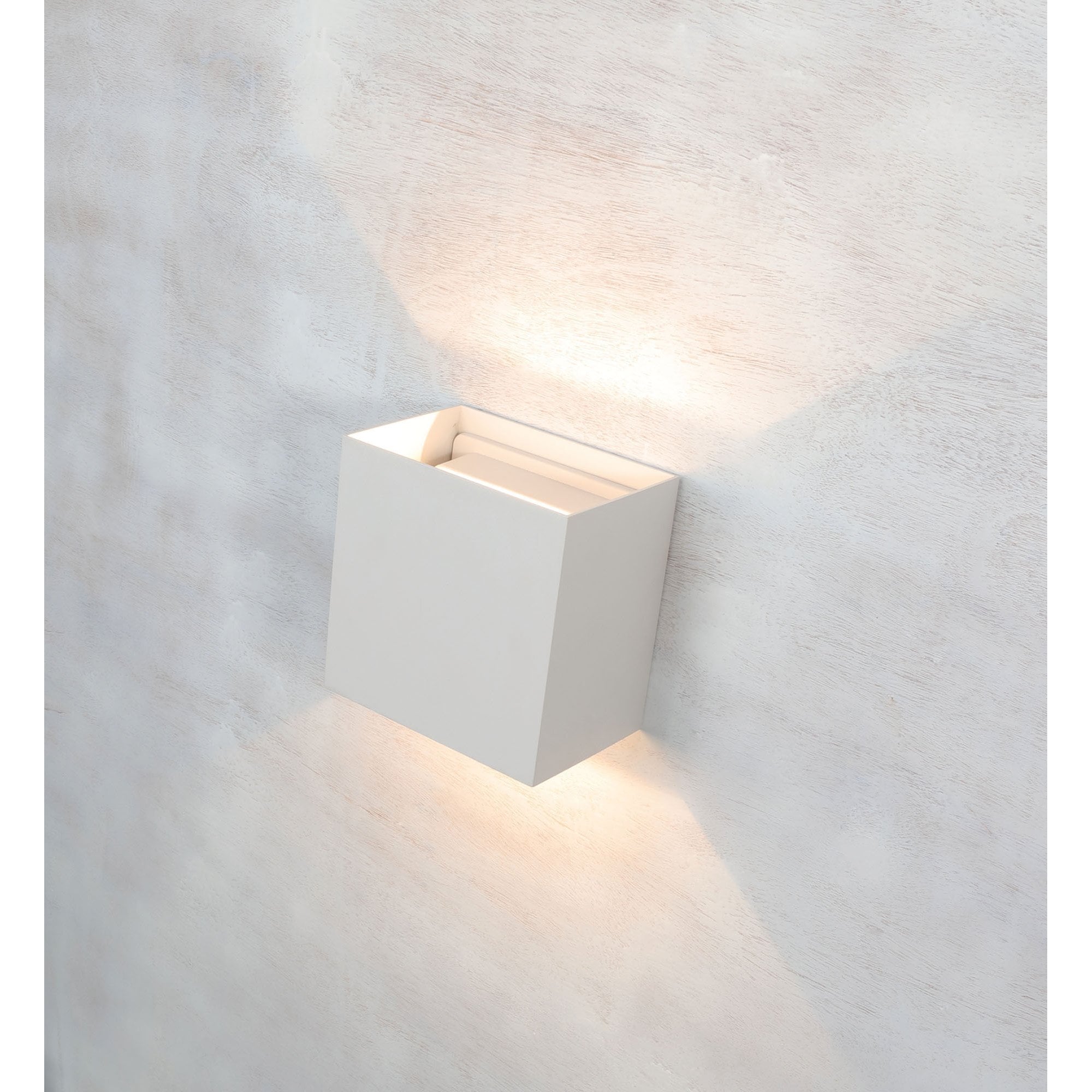 M7650 Davos Outdoor Square Wall Lamp 2 x 6W LED Rust Brown