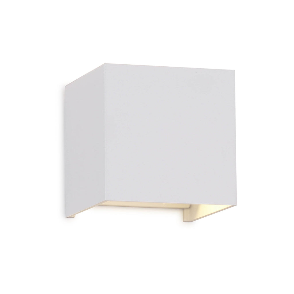 M7648 Davos Outdoor Square Wall Lamp 2 x 6W LED Sand White