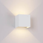 M7648 Davos Outdoor Square Wall Lamp 2 x 6W LED Sand White