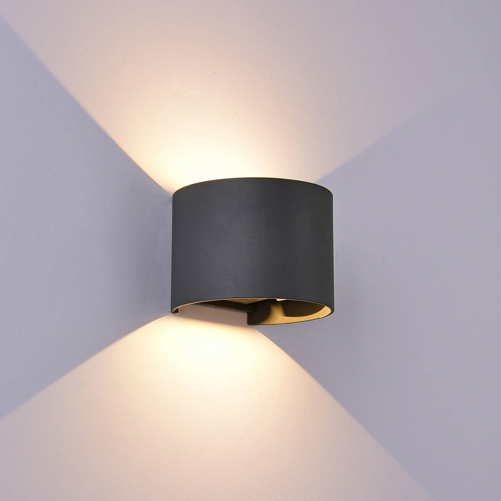 M7645 Davos Outdoor Round Wall Lamp 2 x 6W LED Anthracite