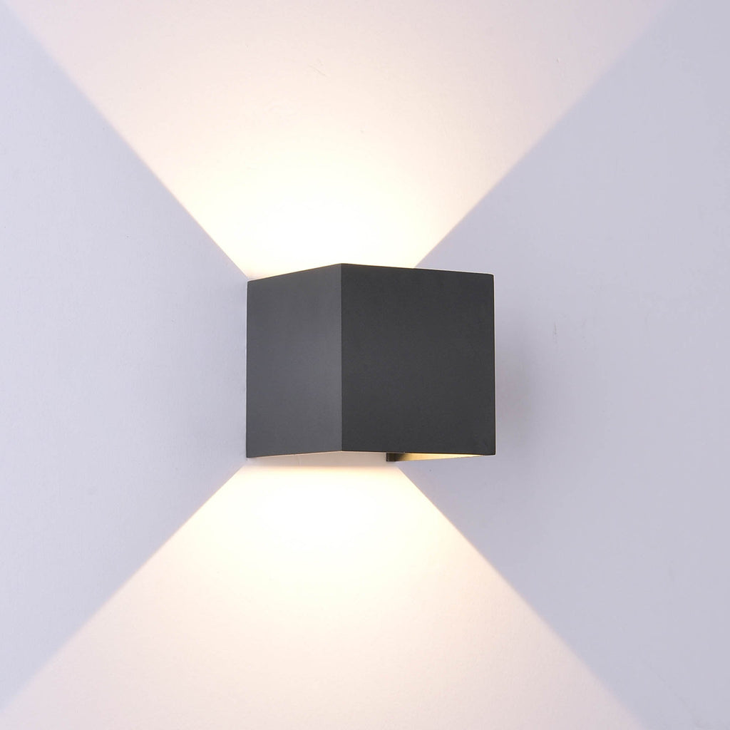 M7647 Davos Outdoor Square Wall Lamp 2 x 6W LED Anthracite
