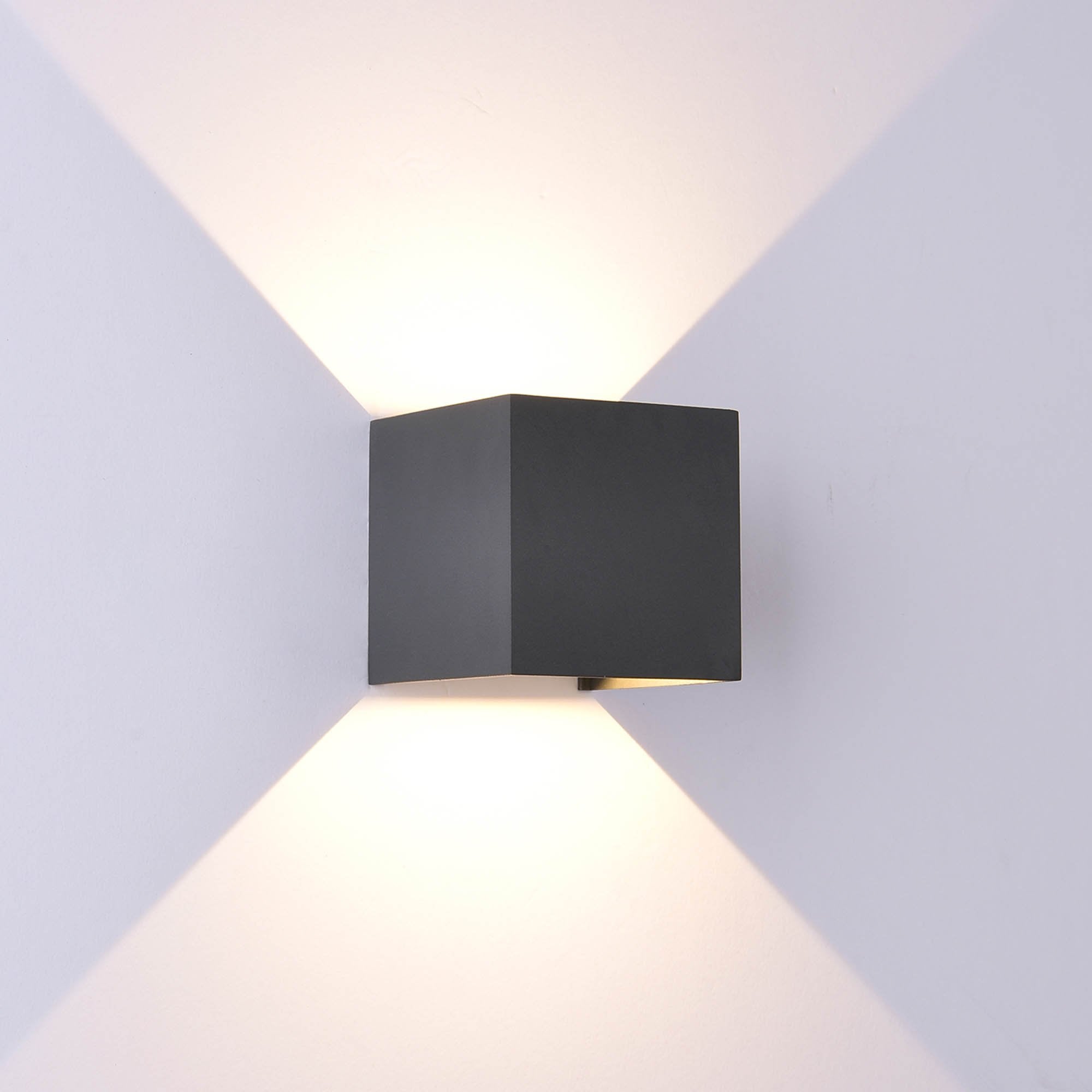 M7647 Davos Outdoor Square Wall Lamp 2 x 6W LED Anthracite