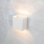 M7436 Davos Outdoor XL Square Wall Lamp 2 Light LED Sand White