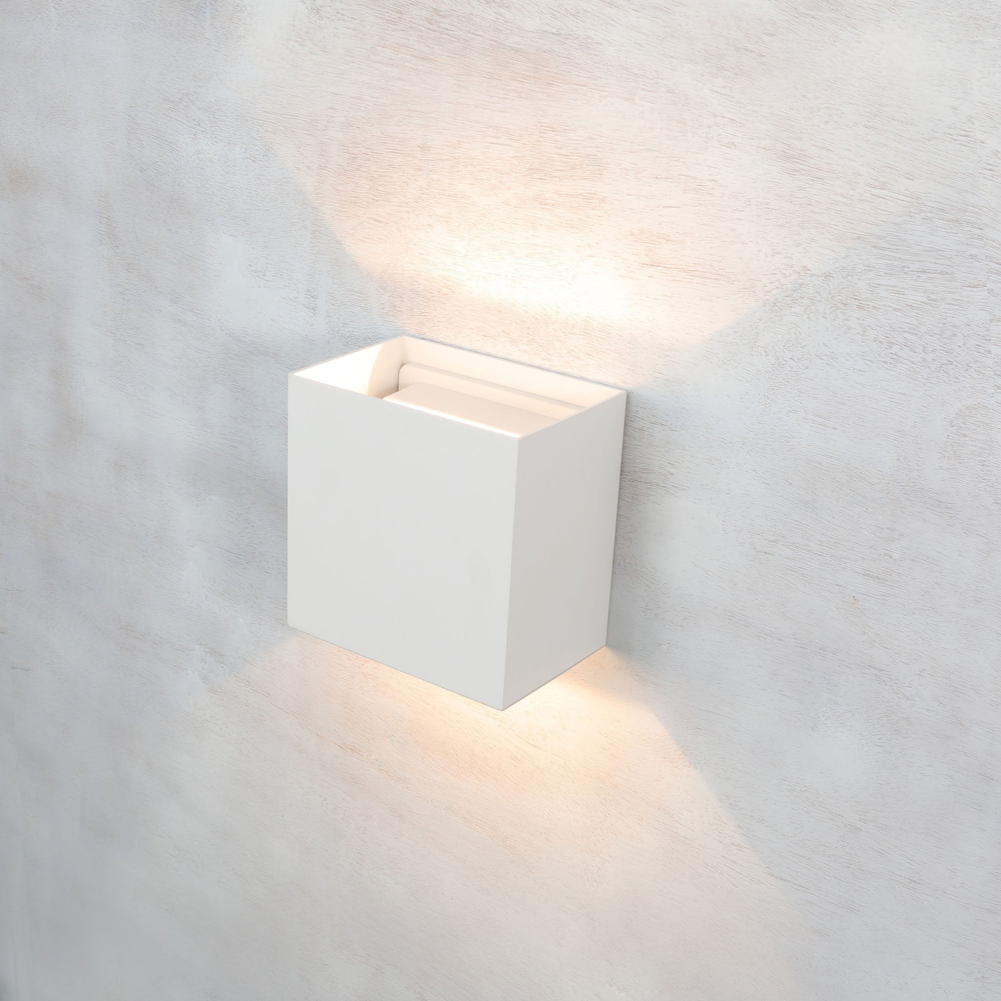 M7436 Davos Outdoor XL Square Wall Lamp 2 Light LED Sand White