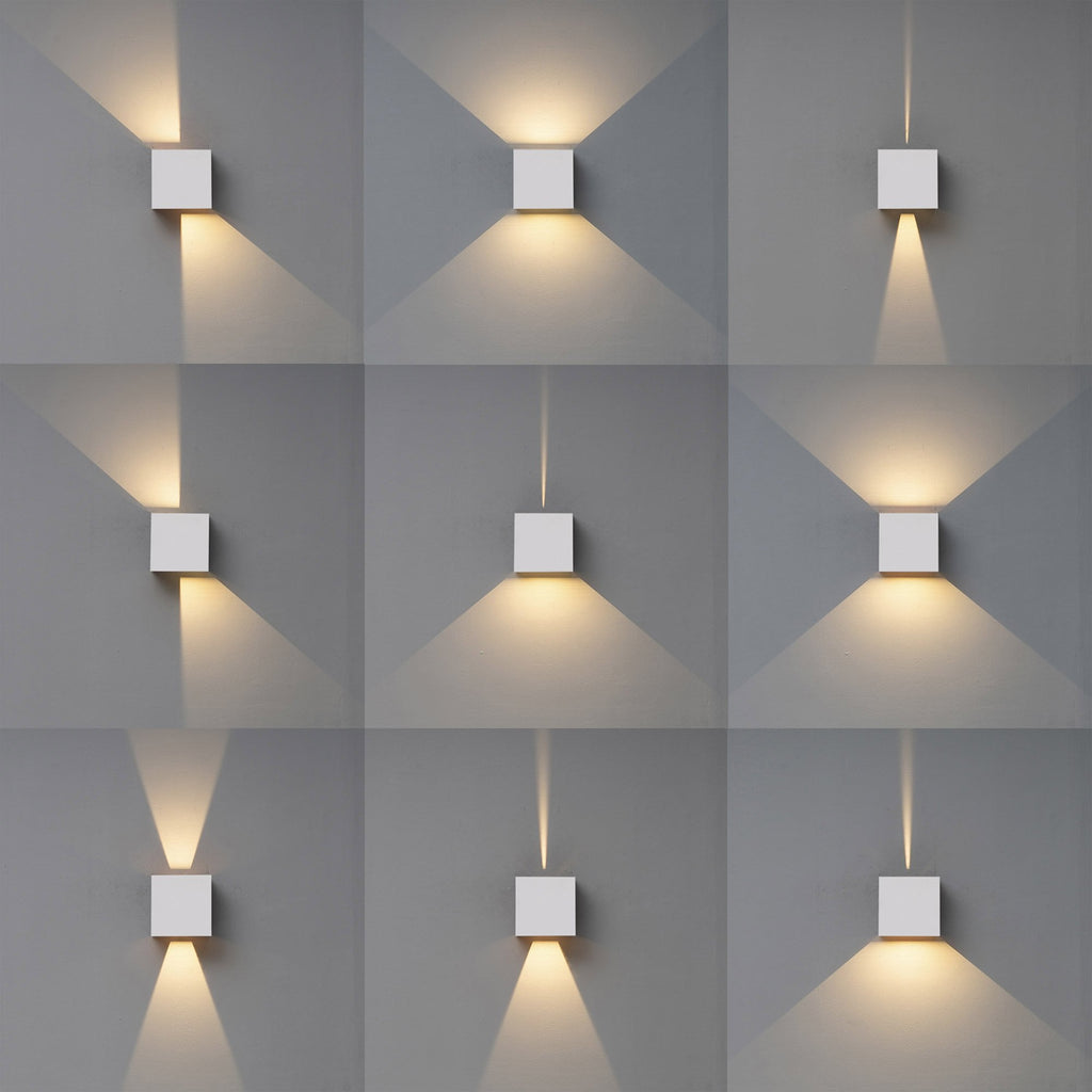 M7436 Davos Outdoor XL Square Wall Lamp 2 Light LED Sand White