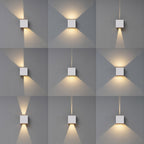M7436 Davos Outdoor XL Square Wall Lamp 2 Light LED Sand White