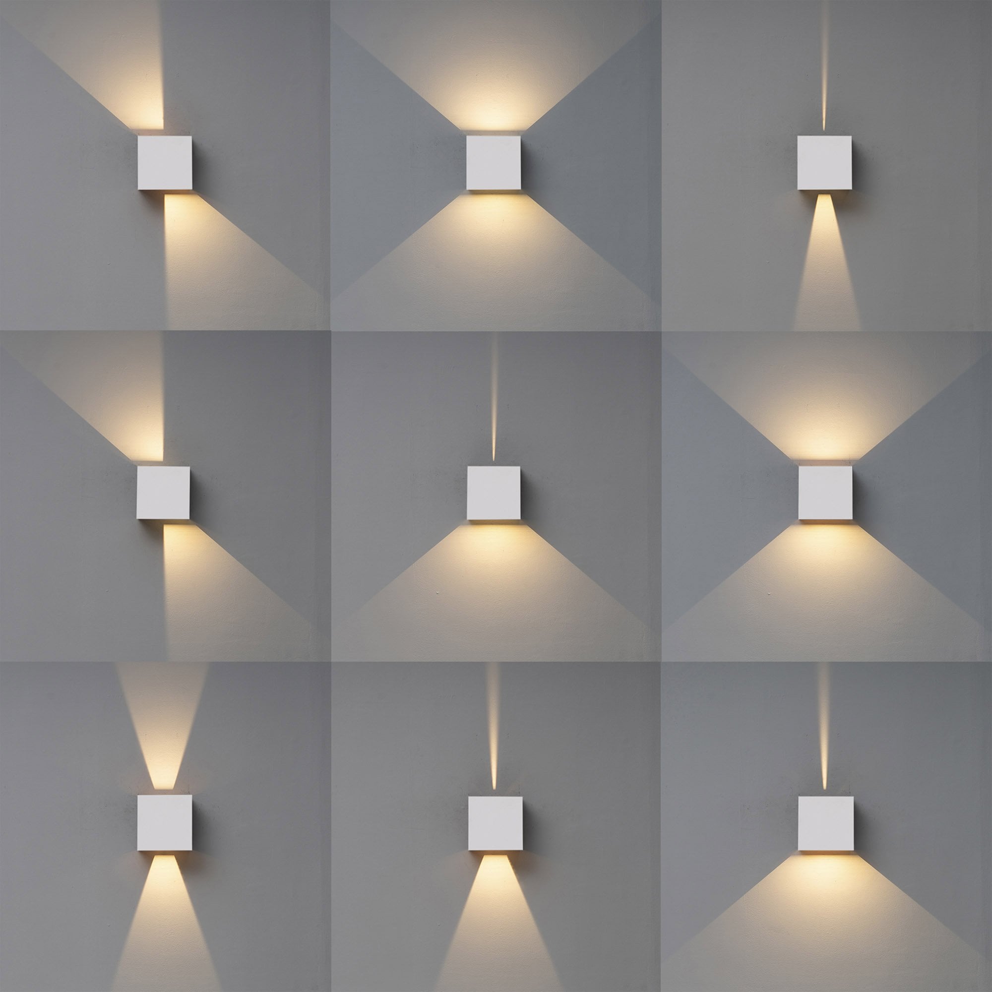 M7436 Davos Outdoor XL Square Wall Lamp 2 Light LED Sand White