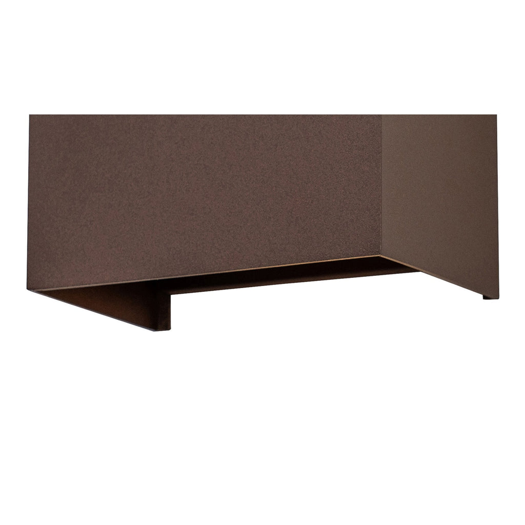 M7438 Davos Outdoor XL Square Wall Lamp 2 Light LED Rust Brown
