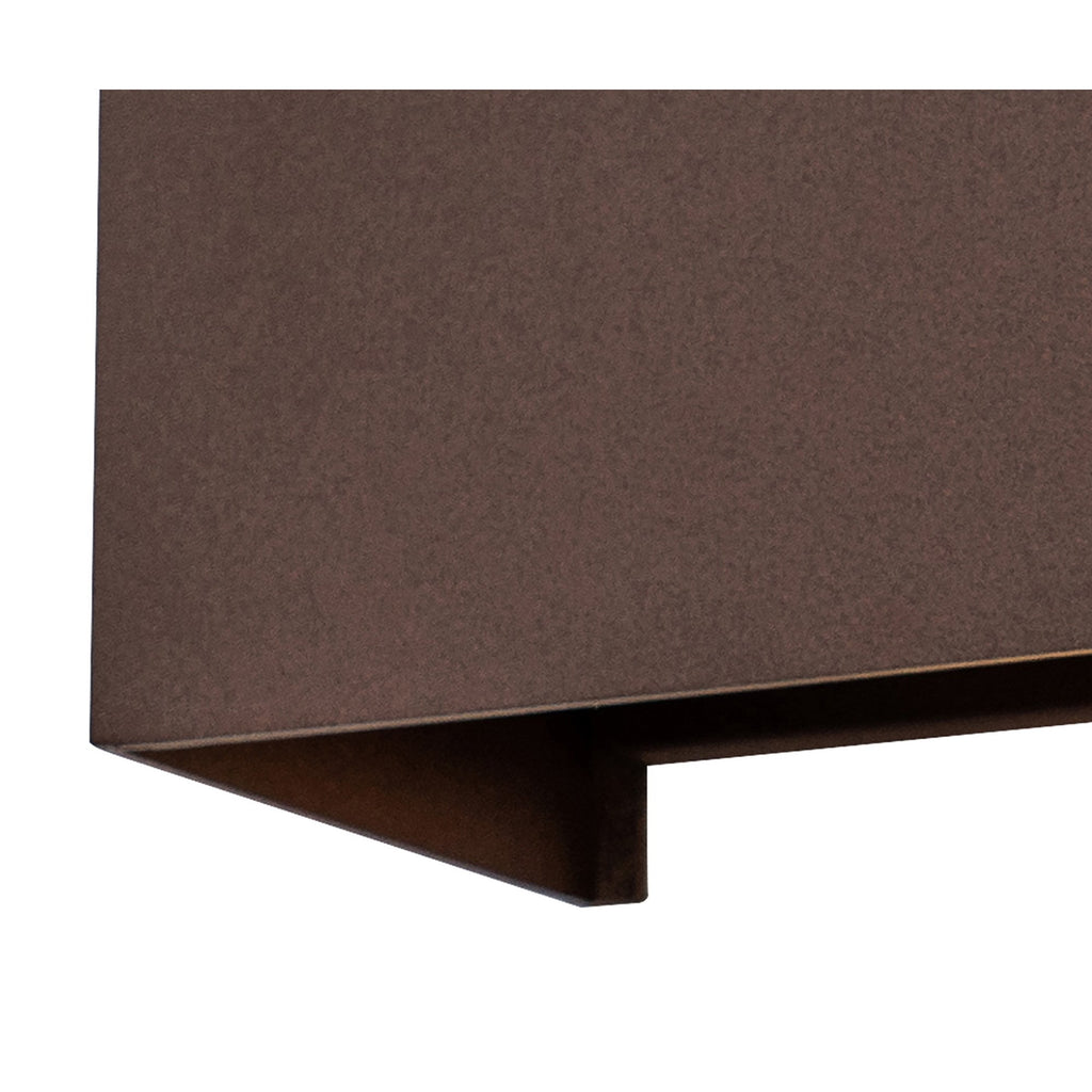 M7438 Davos Outdoor XL Square Wall Lamp 2 Light LED Rust Brown