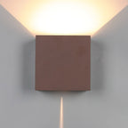 M7438 Davos Outdoor XL Square Wall Lamp 2 Light LED Rust Brown