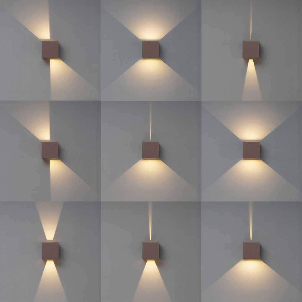 M7438 Davos Outdoor XL Square Wall Lamp 2 Light LED Rust Brown